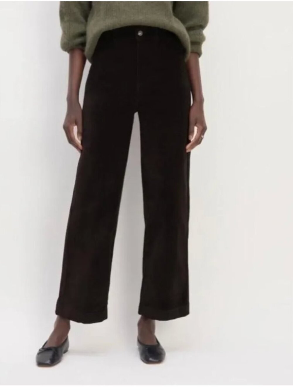 Everlane Black Corduroy Wide Leg Pants Women’s Size 8